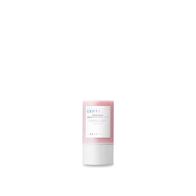 Skincare product with pink and white packaging on a white background
